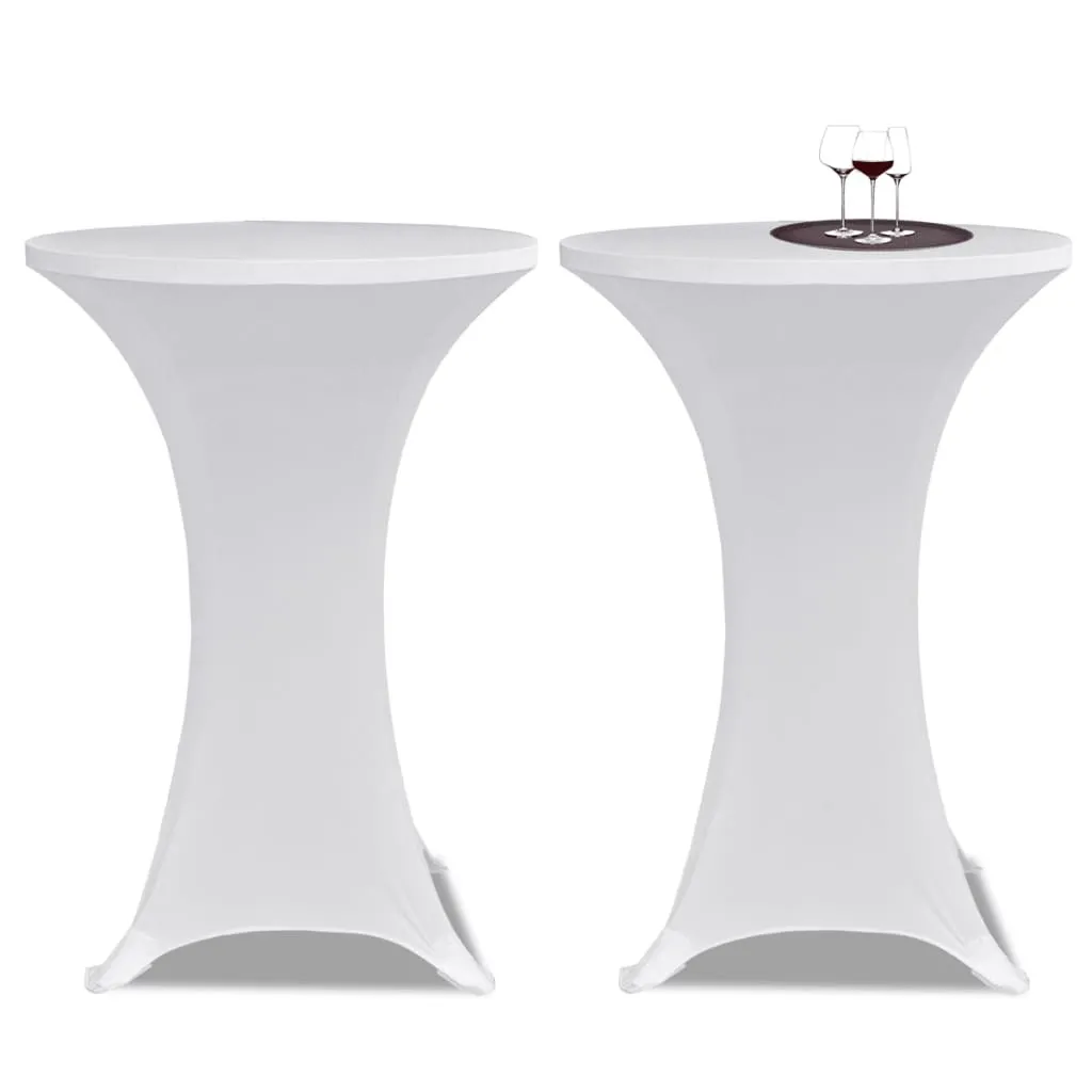 Copritavolo bar 4 pezzi Ø 70 cm bianco elasticizzato