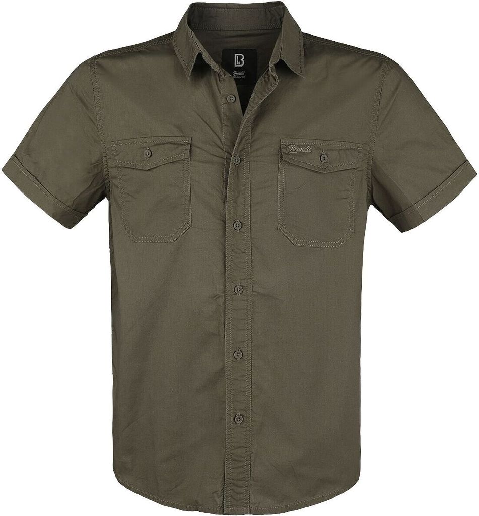 Brandit Kurzarmhemd Herren Roadstar oliv Basics 100% Baumwolle 4XL