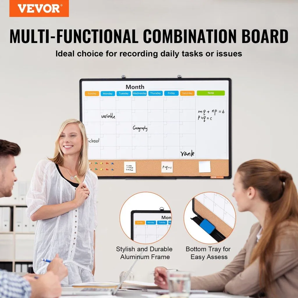 Tableau de planification mural combiné avec calendrier : liège et blanc - 2