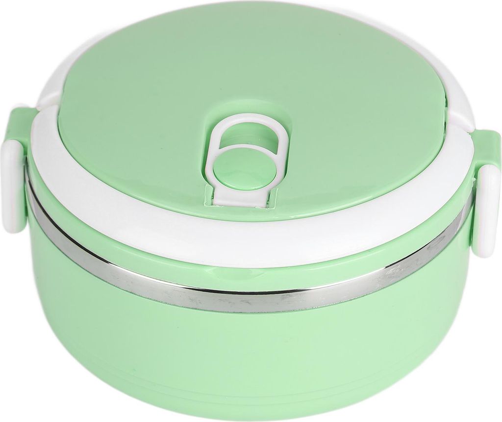 Thermal Lunch Box stapelbar heißes Essen isoliert Box 304 Edelstahl Runde Lunchbox versiegelt Lebensmittel ContainersMonolayer 304 verdickt ( Grün )