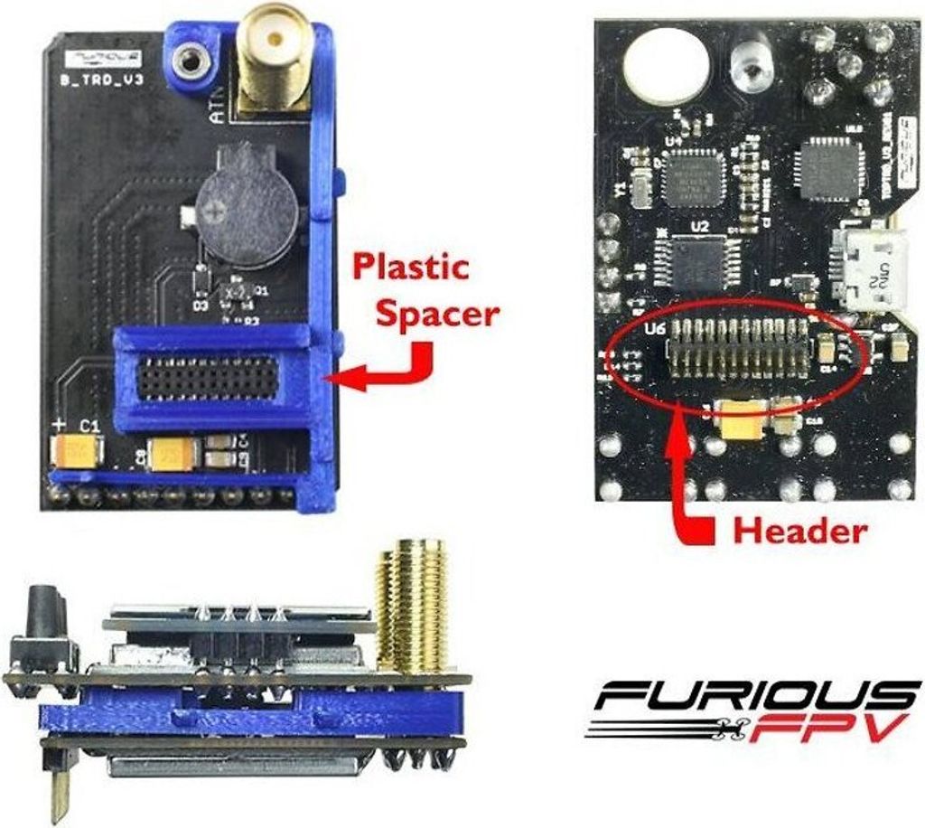 Spacer für Furious FPV True D V3 Diversity Receiver System