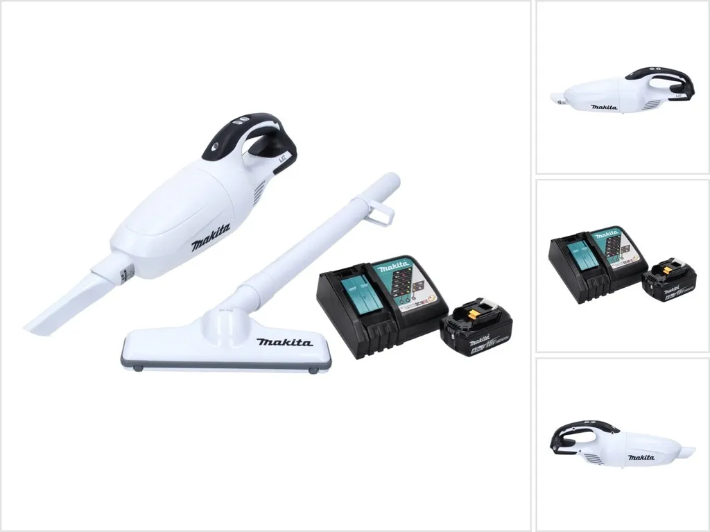 Aspirateur de table Makita DCL 181 FRG1W 18V Blanc - Pack 1x6Ah + Chargeur
