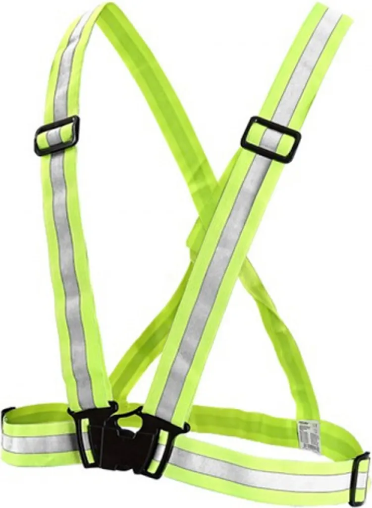 Bretelles réfléchissantes de sport jaune fluo pour courir la nuit en ville
