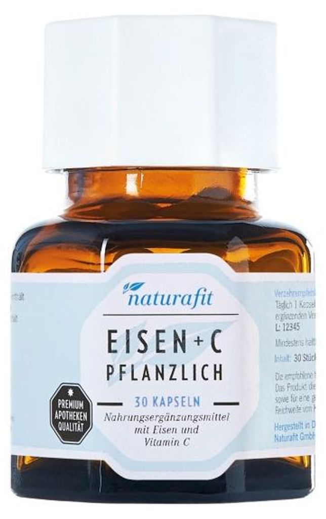 naturafit Eisen + C pflanzlich Kapseln, 30 St. Kapseln Produktbild 