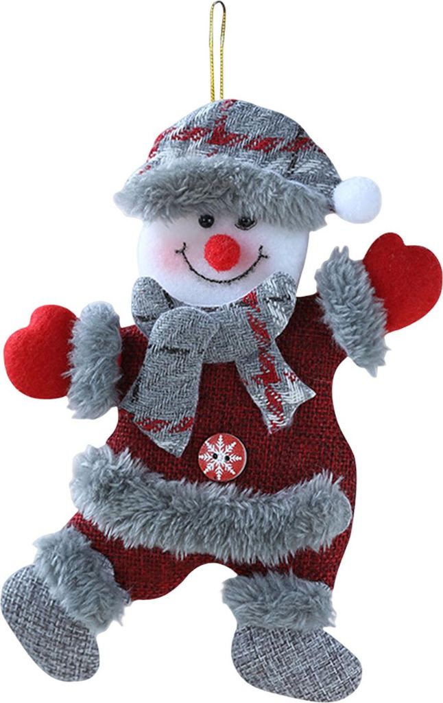 Weihnachts-Plüsch-Ornamente, süßer Schneemann, Weihnachtsmann, Elch, Bär, Puppe, hängender Anhänger, Weihnachtsbaum-Dekoration für Wände, F...