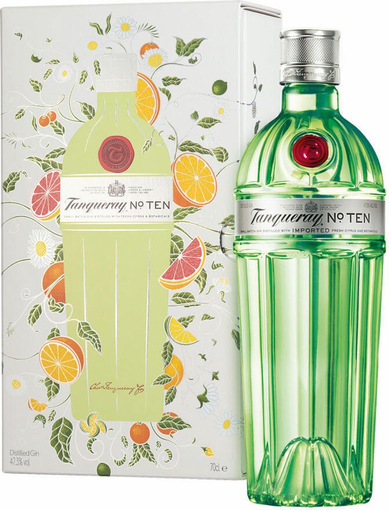 Tanqueray No. Ten, Destillierter Gin, in Geschenkverpackung, Flasche, 47.3 %, 700 ml, 768892