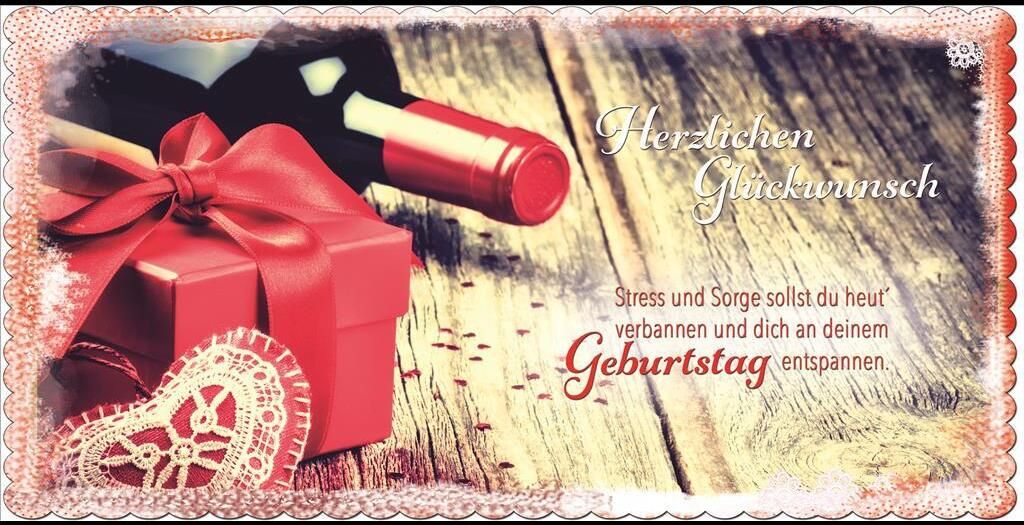 Geburtstag - Glückwunschkarte im Format 10 x 21 cm mit Umschlag