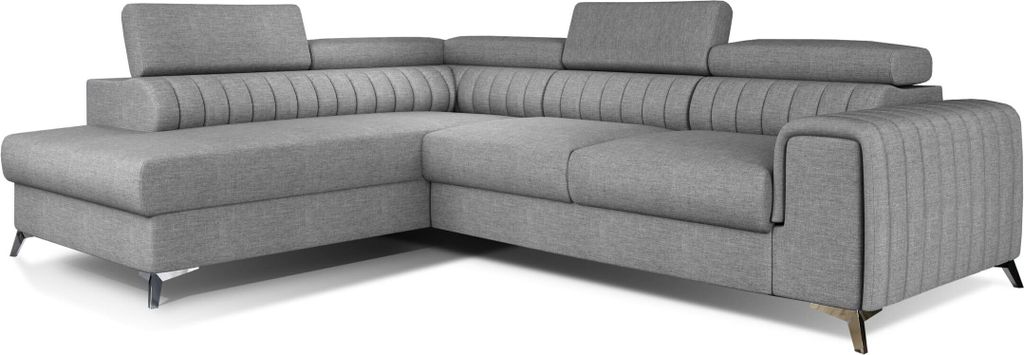 Ecksofa mit Schlaffunktion und Bettkasten, Couch für Wohnzimmer, Schlafsofa Sofagarnitur L-Form Wohnlandschaft mit Bettfunktion 278x92x205 cm OLIV...