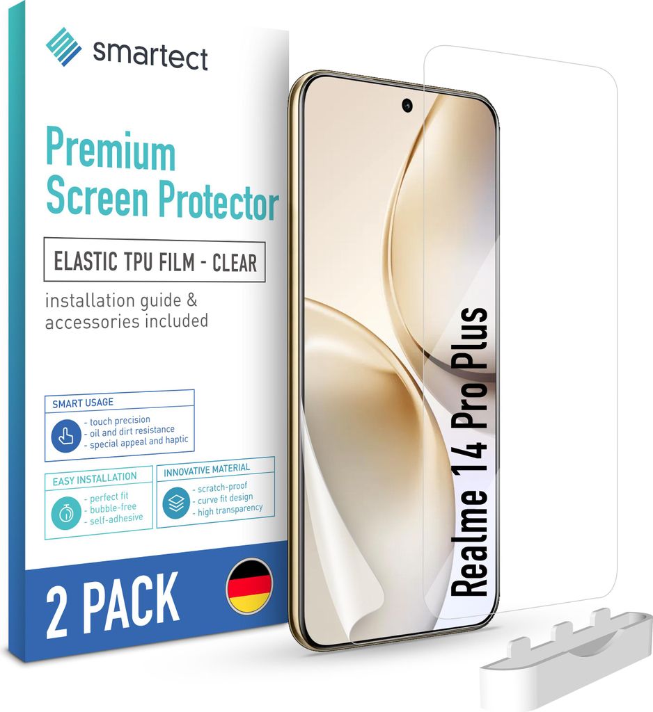 2x TPU Schutzfolie Klar für Realme 14 Pro Plus Displayschutz Panzerfolie Folie
