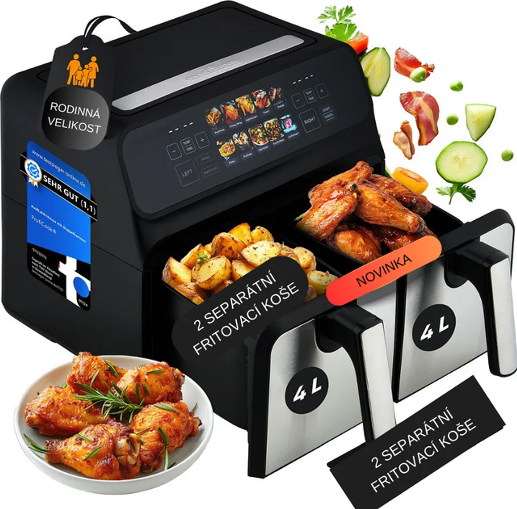 Friteuse double compartiment 8L pour cuisiner deux plats simultanément - 16