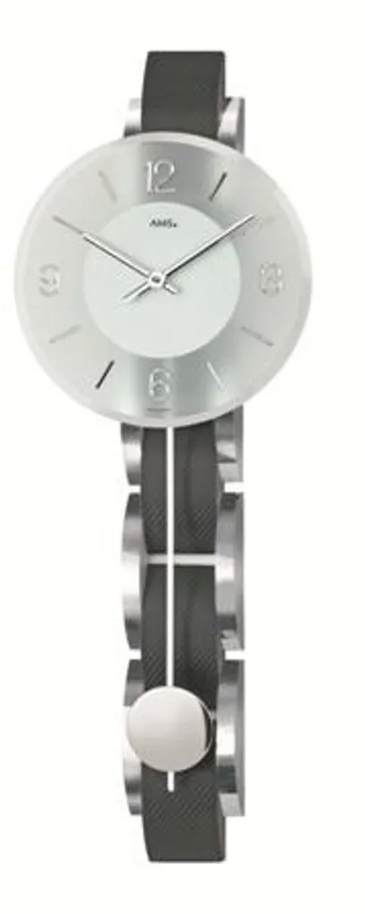 Horloge murale AMS en bois de chêne véritable avec balancier 60cm