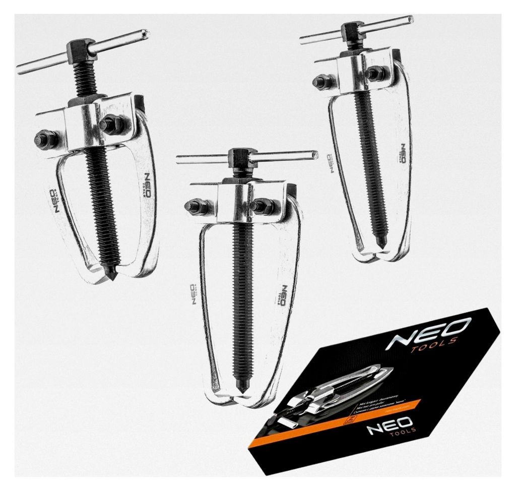 Mini 2-Arm Abzieher 3-tlg. Set 1", 2" und 3" Lagerabzieher aus CRV-Stahl | mit Haken an einer Seite, breitenverstellbar | zum Abziehen kleiner Lager