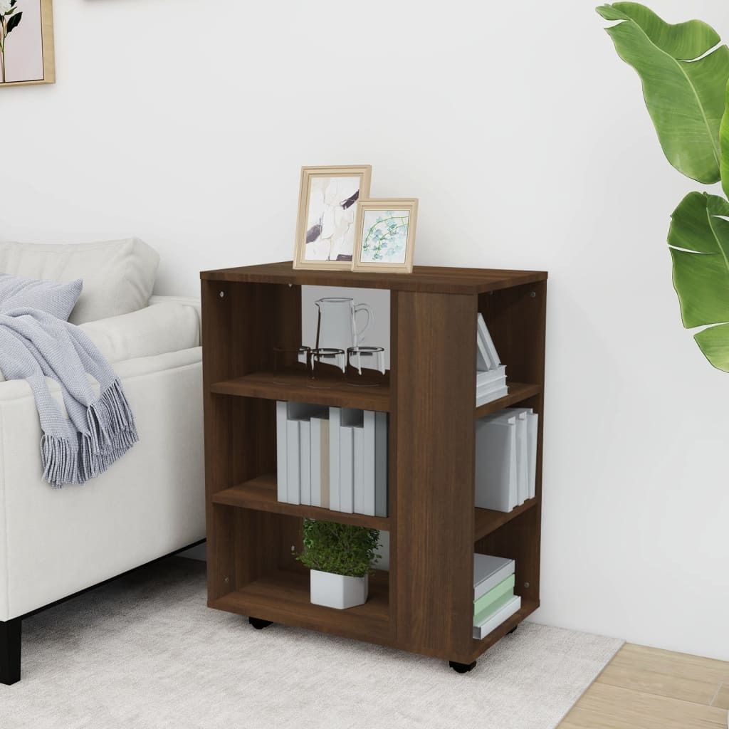 vidaXL Szafka na kółkach brązowy dąb 60x35x75 cm materiał Zdjęcie produktu 7