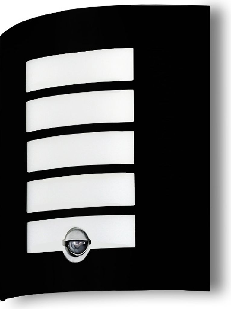 Außenwandleuchte mit Bewegungsmelder E27 Wandlampe max 15W Hauswand Lampen IP44 Leuchten AREK.S Schwarz