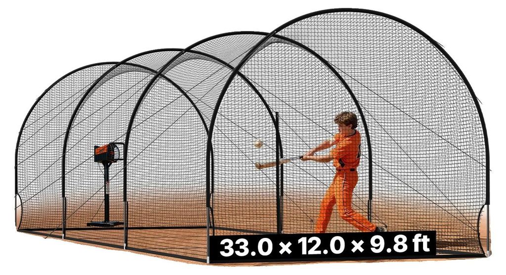VEVOR, jaula de bateo para béisbol, red y estructura para Imagen del producto 