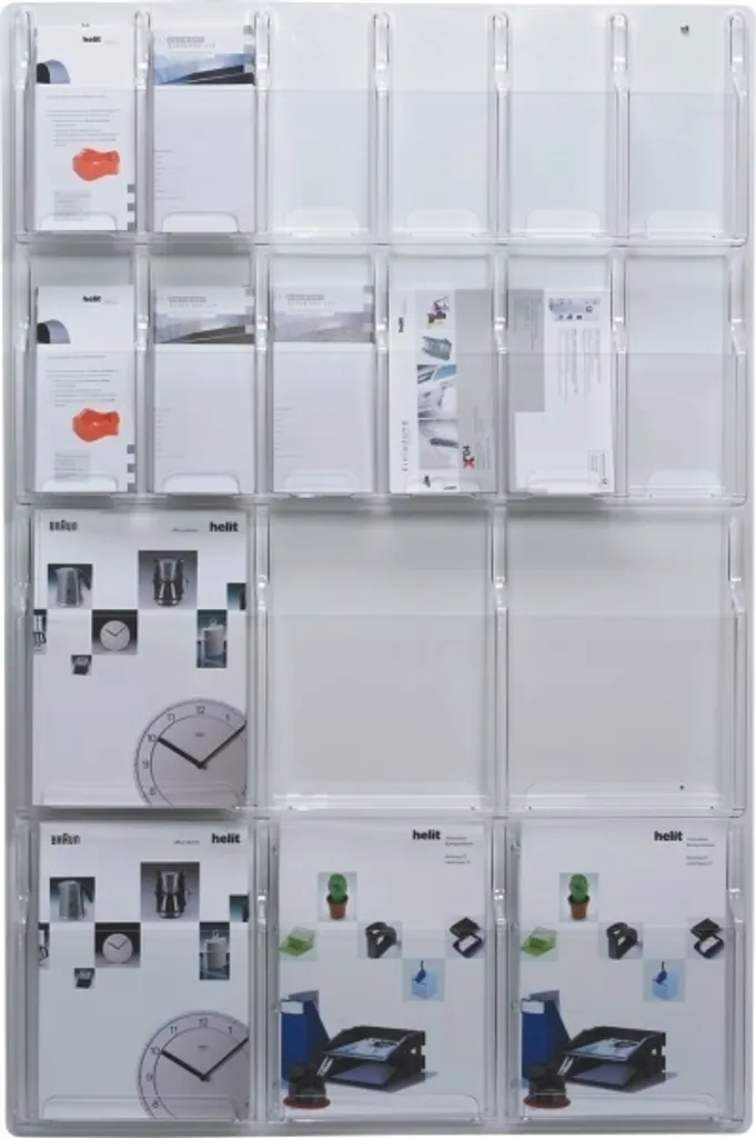 Organisateur mural de documents pour accueil avec 12 fiches et 6 A4