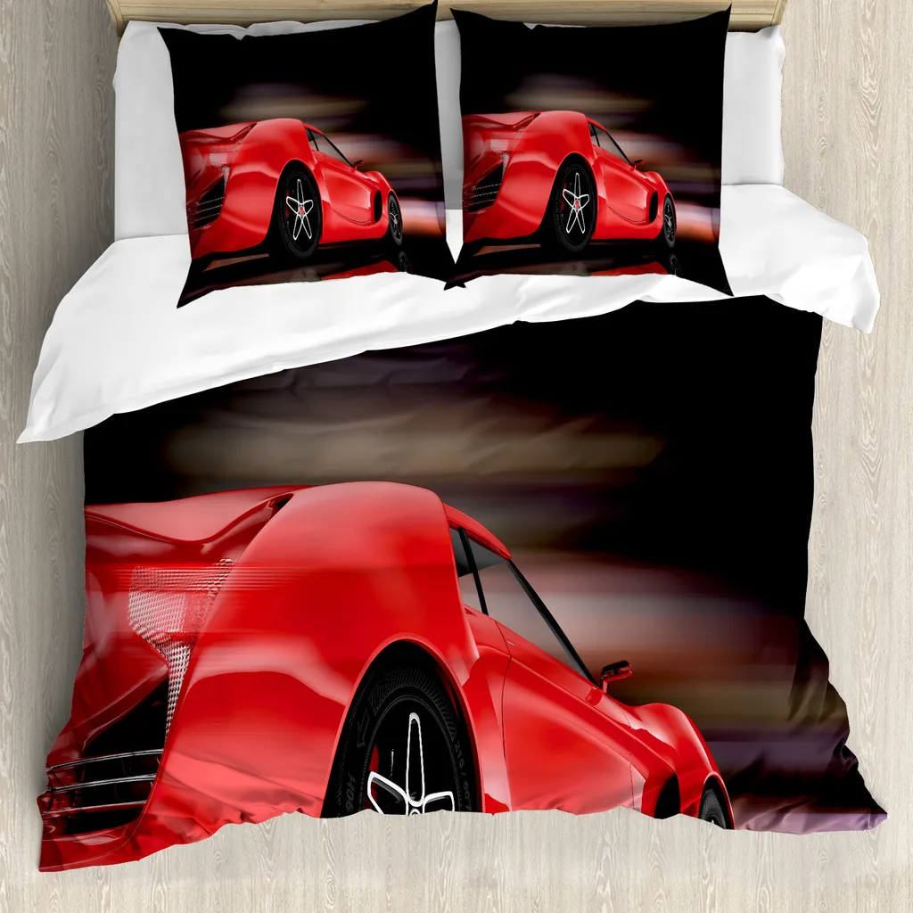 Set Letto ABAKUHAUS Futuristico Rosso - Copripiumino Microfibra 155x220