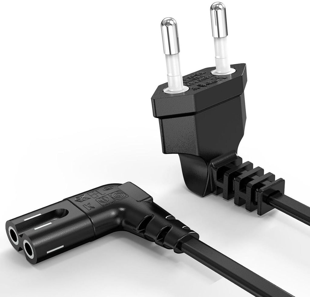 3m Netzkabel Stromkabel 2 polig, C7 Kabel Eurostecker Stromkabel 90° Euro Netzkabel für Samsung Fernseher LG Philips Sony Panasonic TV PS5 PS4 Xb...