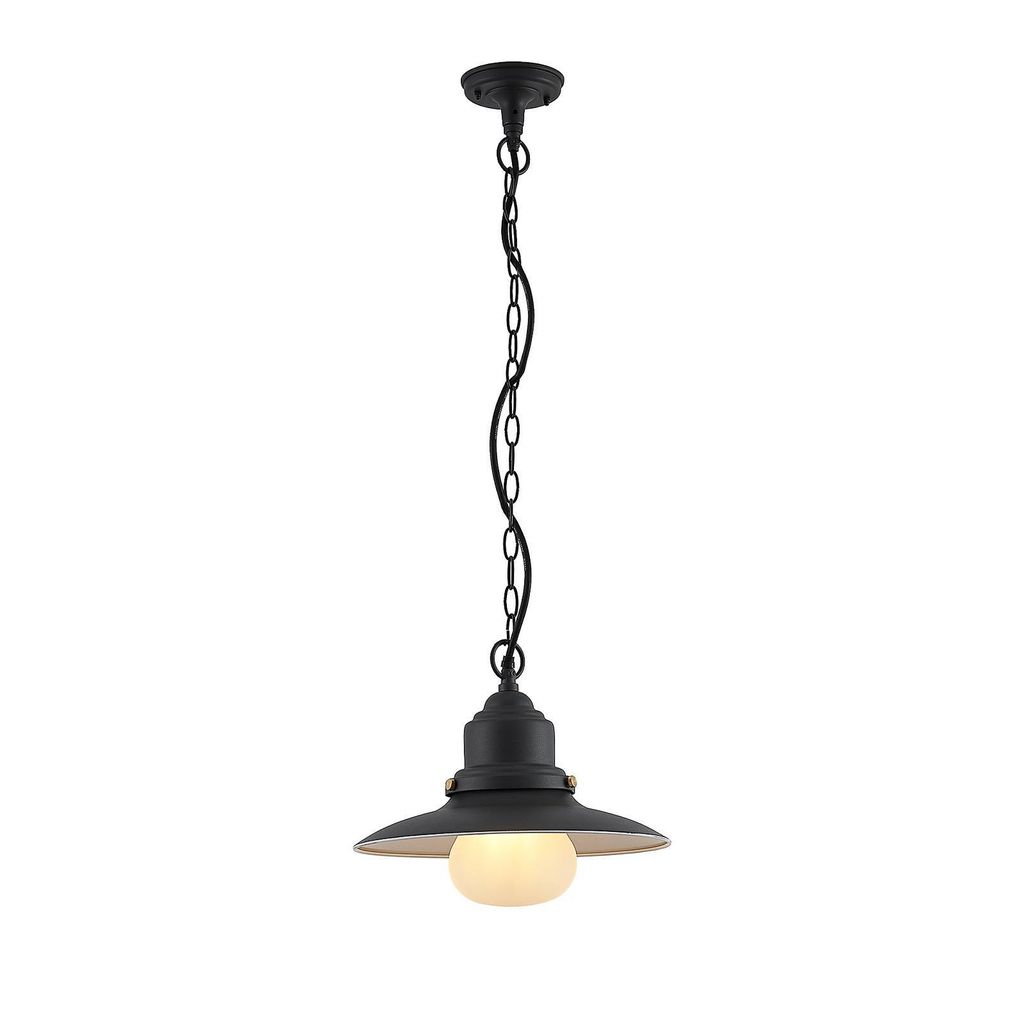 Lindby Außen-Hängeleuchte Roisin, anthrazit, Metall, Ø 32cm