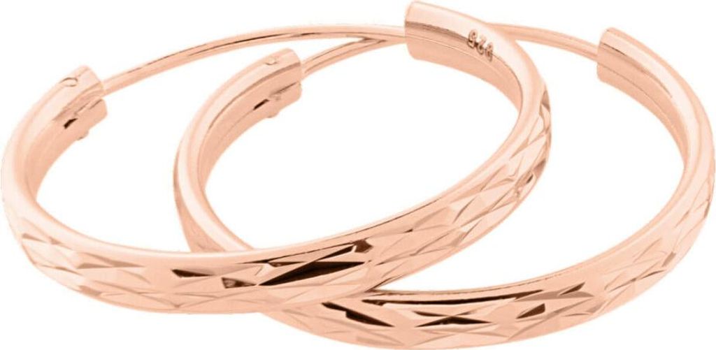 Pink gold plated earrings circles SVLE0205XD5RO - Diameter: 5 cm