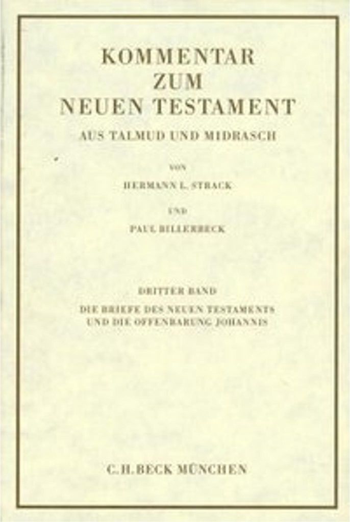 Kommentar zum Neuen Testament, 6 Bde. Kommentar zum Neuen Testament aus Talmud und Midrasch Bd. 3: Die Briefe des Neuen Testaments und die Offenbar...