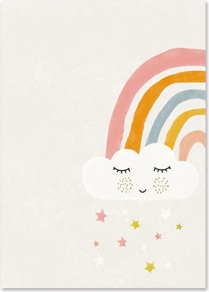 TPFLiving Kunstdruck LW-1009 (OHNE RAHMEN) Poster - Leinwand - Wandbild - Hochauflösender Giclée-Druck, langlebig und hochwertig - Regenbogen, He...