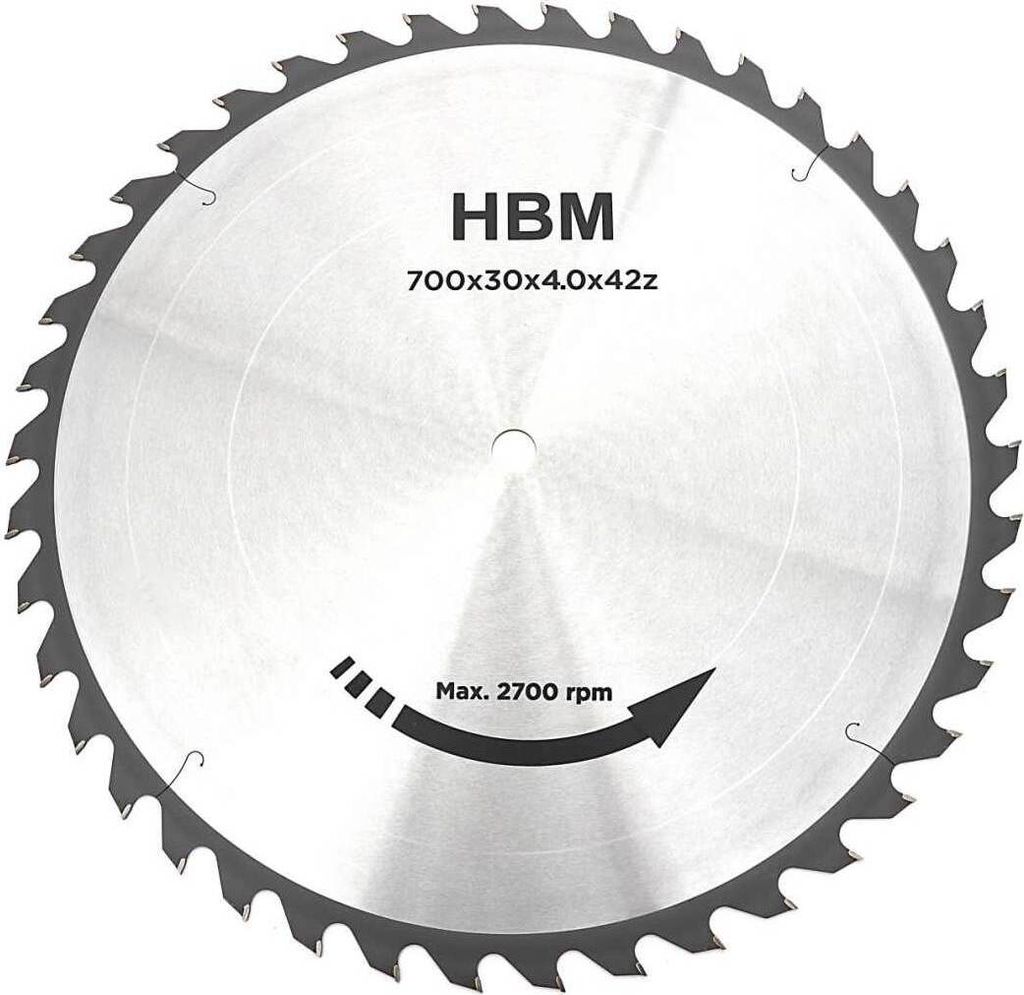 HBM 700 mm - 42-Zahn-Sägeblatt für HBM Profi-Steinsäge/Brennholzsäge 5,5 PS - 400 Volt