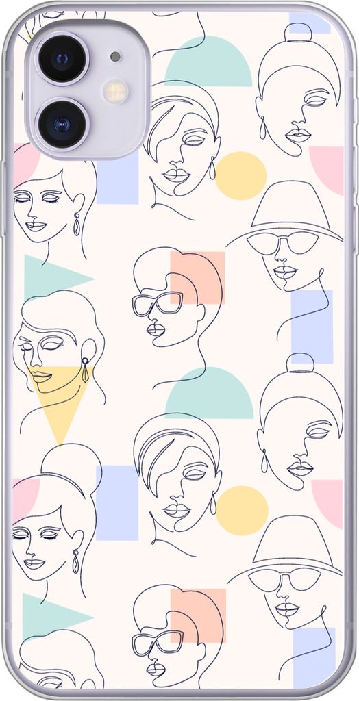 MuchoWow Handyhülle Schutzhülle Hülle für Telefoonhoesje iPhone 11 Mädchen - Frauen - Muster - Pastell - Mädchen - Kinder - Kind - Kind Sil...