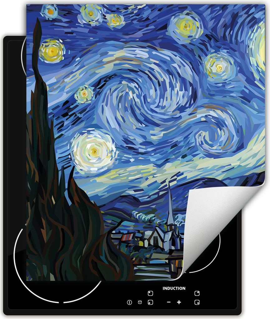 DarHaus Herdabdeckplatte 45x52 cm Anti Rutsch Matte Aufrollbar, blau - Bild