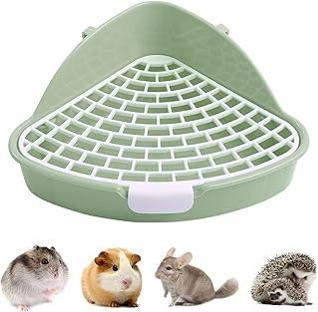 Kuoser Nagertoilette, Kaninchentoilette mit Haken Hasentoilette für Töpfchentraining Kaninchen Toilette Ecke aus Plastik für Baby-Kaninchen Chin...