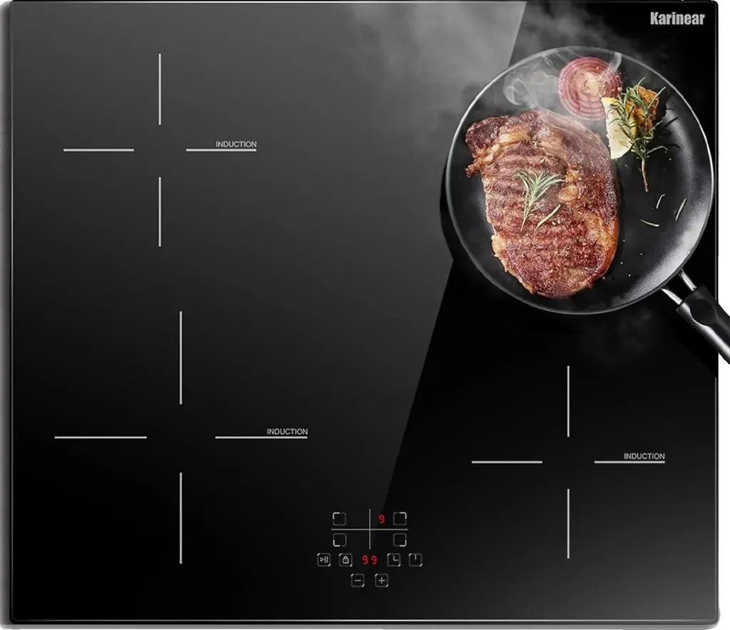 Table de cuisson à induction 4 zones avec minuterie et sécurité enfant