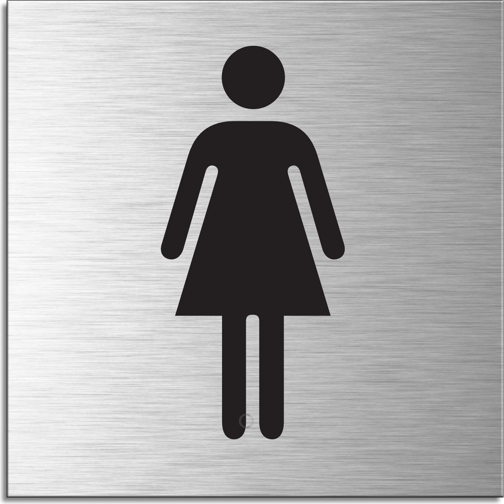 Schild - Damen Toilette | Türschild 120 x 120 mm Aluminium Produktbild 