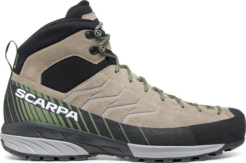 Scarpa Trekkingschuhe Wanderschuhe Mescalito Mid GTX Taupe-Forest Herrenschuhe In Beige Größe 44