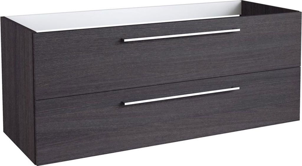Waschtischunterschrank Rajkot 69, Farbe: Eiche Schwarz – 50 x 119 x 45 cm (H x B x T)