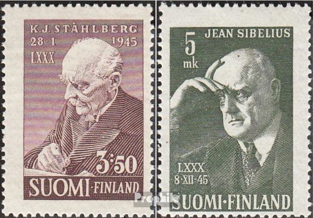 Briefmarken Finnland 1945 Mi 295,319 (kompl.Ausg.) postfrisch Kaarlo Juho Stählberg