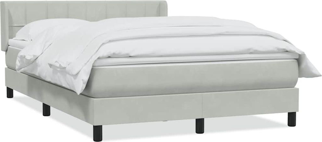 Boxspringbett mit Matratze Hellgrau 160x220 cm Samt