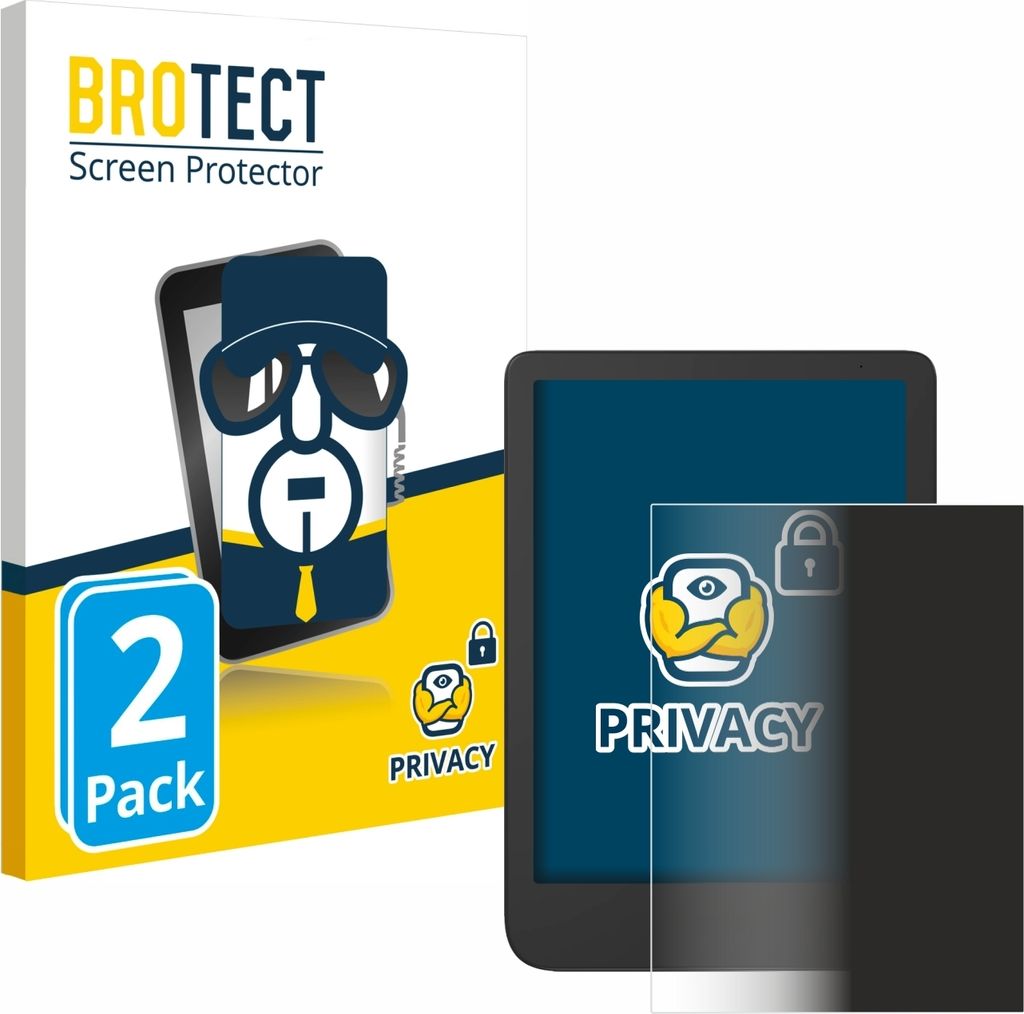 2x BROTECT Sichtschutzfolie für Tolino Shine 5 2024 Anti-Spy Privacy Sichtschutz Blickschutz Folie Blaulicht-Schutz