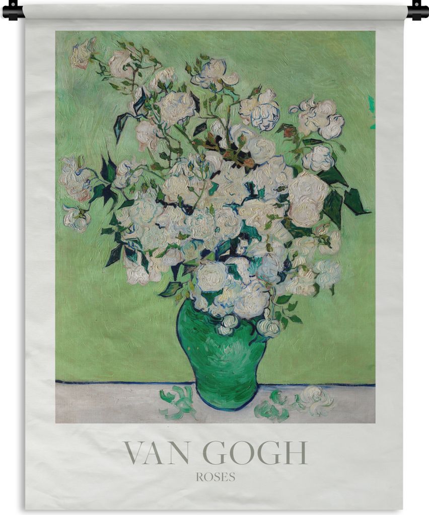 MuchoWow Wandteppich Wandbehang Van Gogh - Gemälde - Grün - Blumen 120x160 cm Tapisserie Dekoration Wandtuch - Wohnzimmer - Moderne