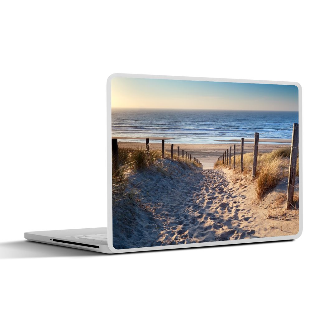 MuchoWow Laptop Aufkleber Sticker Cover Strand - Meer - Niederlande - Dünen - Sonne 32.5x23.5 cm - Sticker für Laptop - Selbstklebend