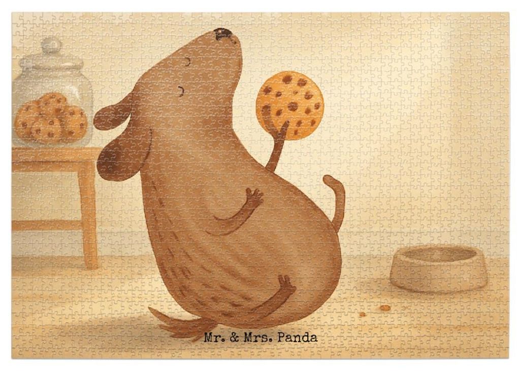 Mr. & Mrs. Panda Puzzle Hund Keks Design 1500 Teile - Weiß - Geschenk, Hundesnacks, Puzzlespiel, glücklich, Hungrig, Sprüche, 2000, Hundekekse, ...