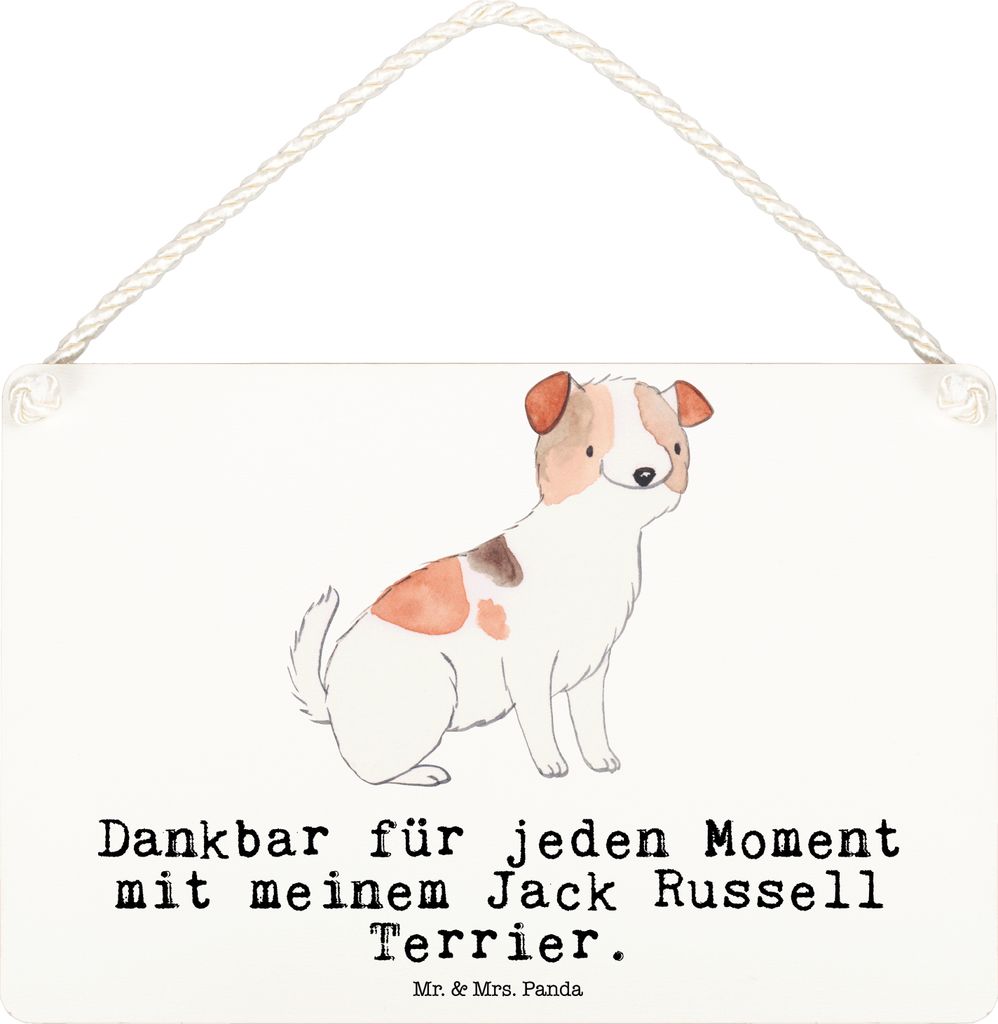 Mr. & Mrs. Panda Schild Jack Russell Terrier Moment DIN A6 - Weiß - Geschenk, wandtafel, kleine aufmerksamkeit, Türschild, Wandbild Holz, holzbild