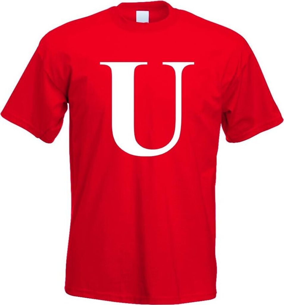 Kiwistar - T-Shirt - rot - Buchstabe U - Alphabet Motiv Bedruckt Funshirt Design Print - mit Motiv Bedruckt - Funshirt Design - Sport - Freizeit - ...