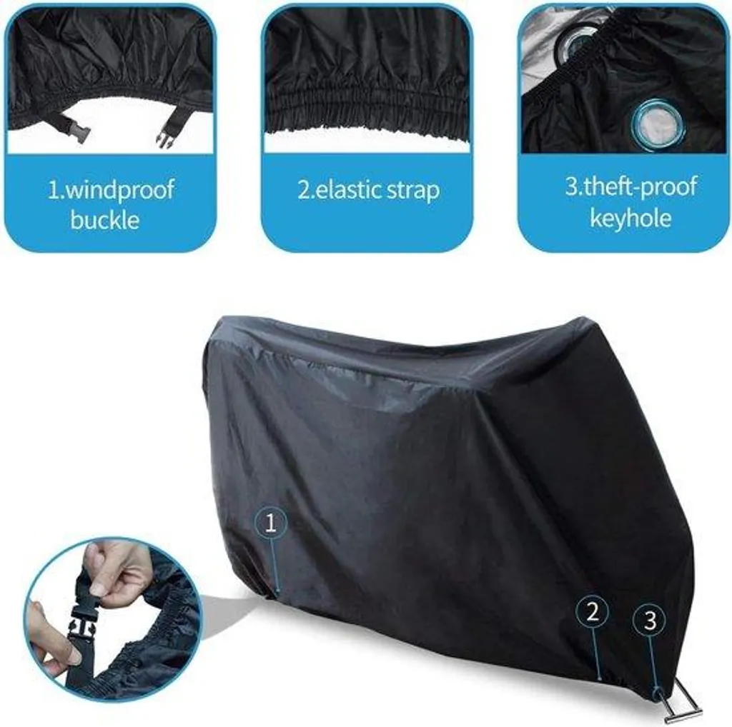 Housse Moto Anti-Poussière et Pluie Oxford 190T pour Grande Moto