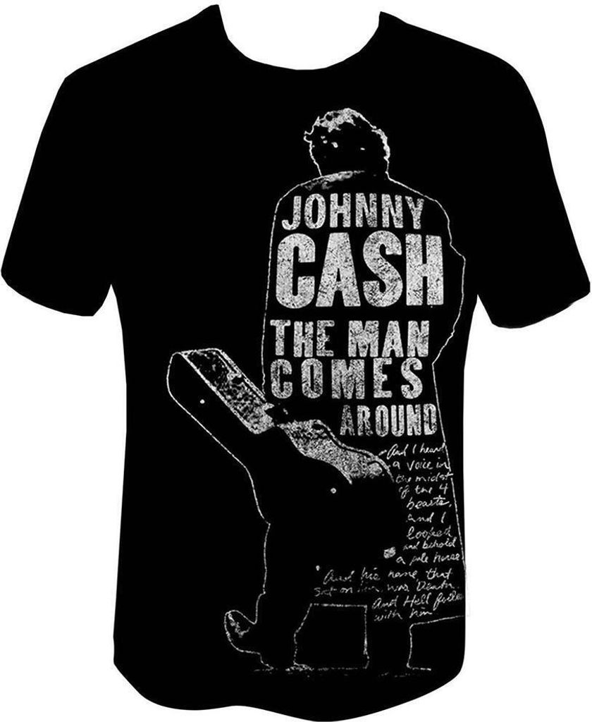 Johnny Cash - "The Man Comes Around" T-Shirt für Herren/Damen Uni RO1321 (S) (Schwarz)