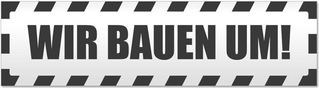 Kiwistar - Autoaufkleber - Dunkelgrau - 30 x 8 cm - Wir Bauen um! gestreift - Hinweis Aufkleber Sticker für Auto, Kfz, Fahrrad, PKW, LKW