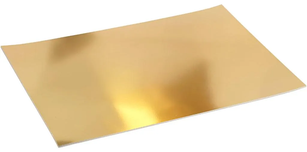 Carton métallisé or 42x60 cm - Lot de 10 feuilles rigides haut de gamme
