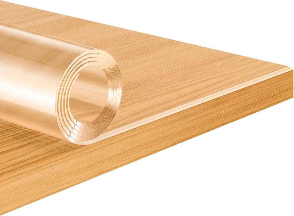 Happiq Transparente Tischschutzfolie – PVC Tischdecke 2 mm – 90x180 cm – Wasserfest & Kristallklar – Rechteckig – Schutzauflage für Esst...