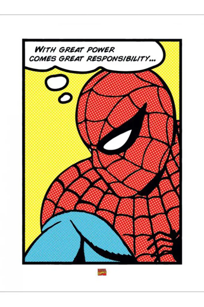 Spiderman Pop Art impression d'art - Tableau déco Marvel salon 40x60cm