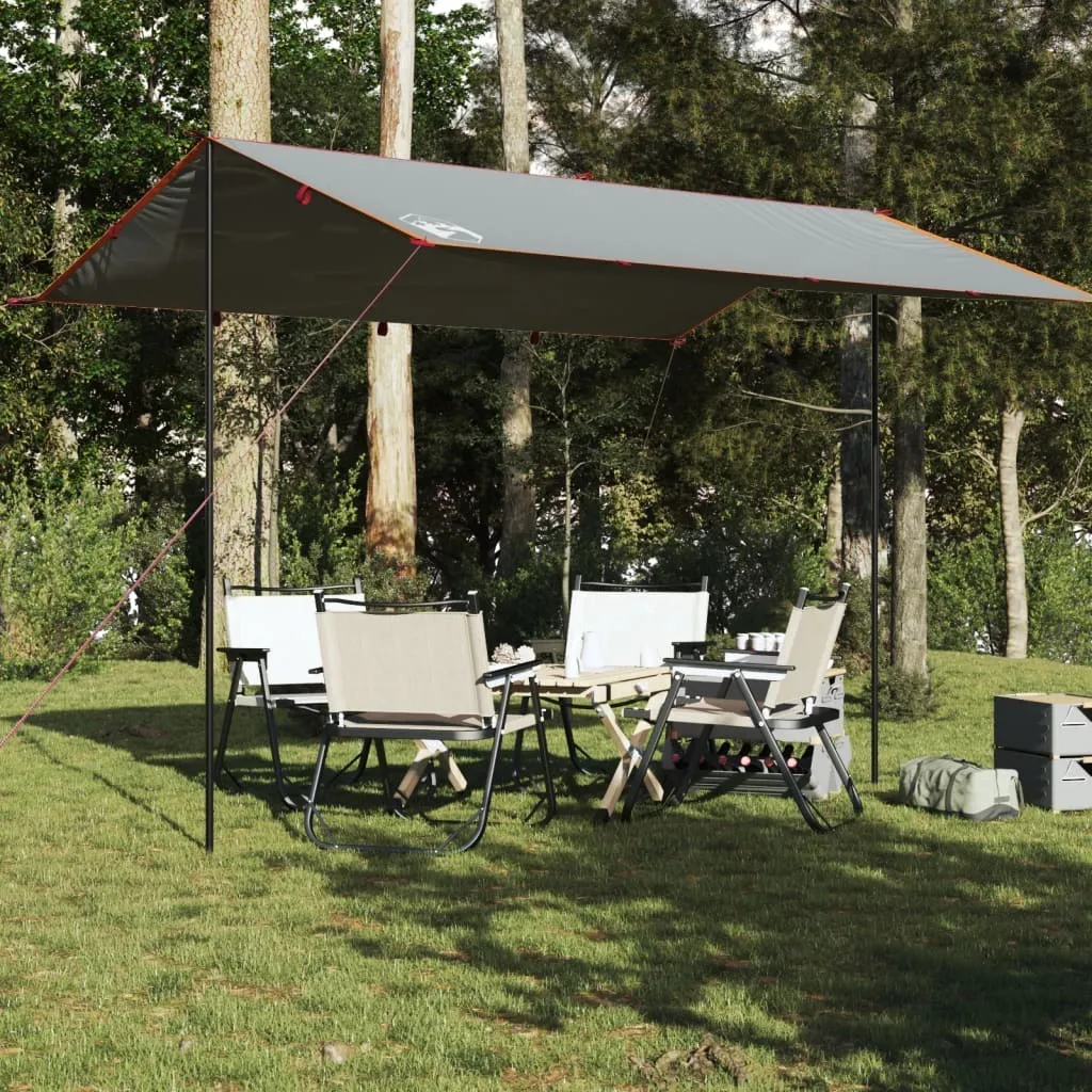 Bâche de Protection ZMH 400x294 cm Imperméable en Gris et Orange Solide