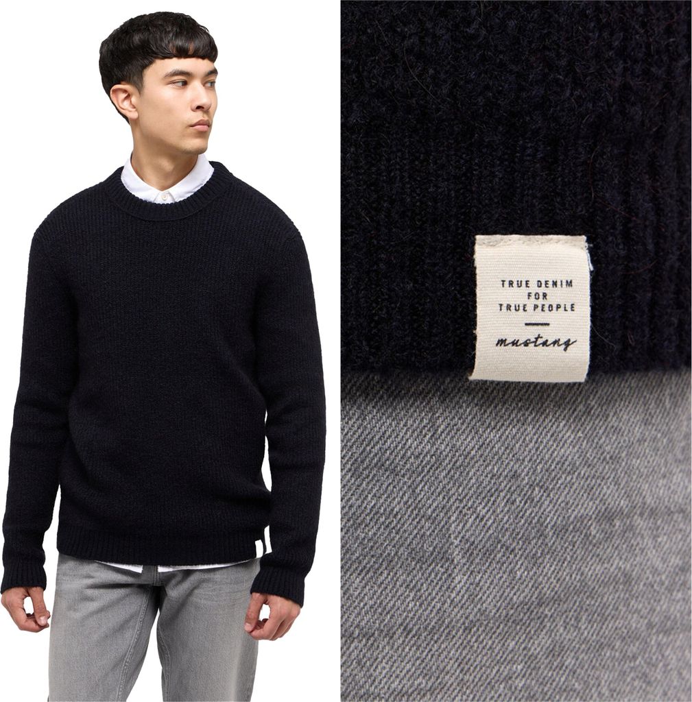 Mustang Emil C Crew Herren Dark Sapphire 1015801 4136 Pullover